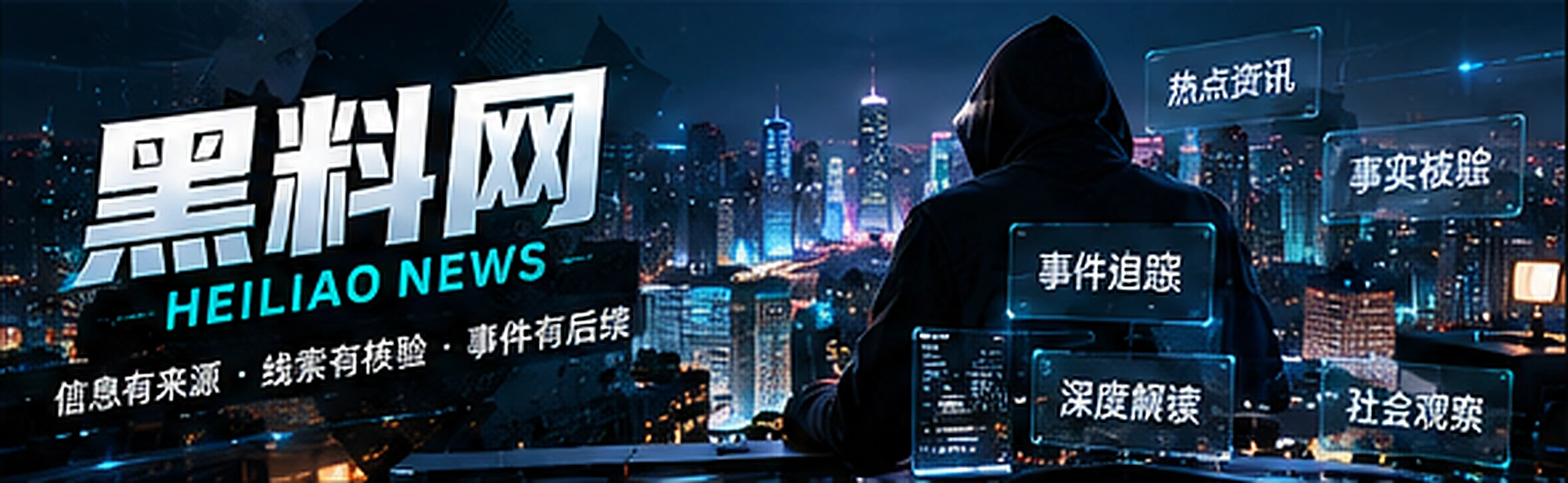 黑青配色的内容资讯概念视觉(概念配图)
